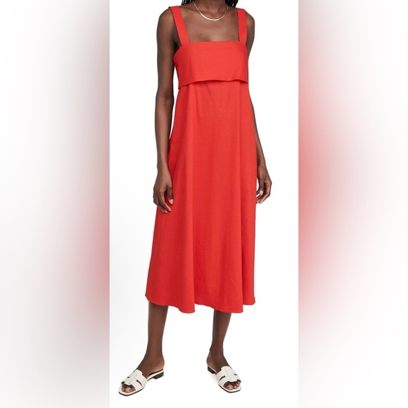 NEW Theory Tie Back linen blend  Midi Dress XL - Picture 1 of 16